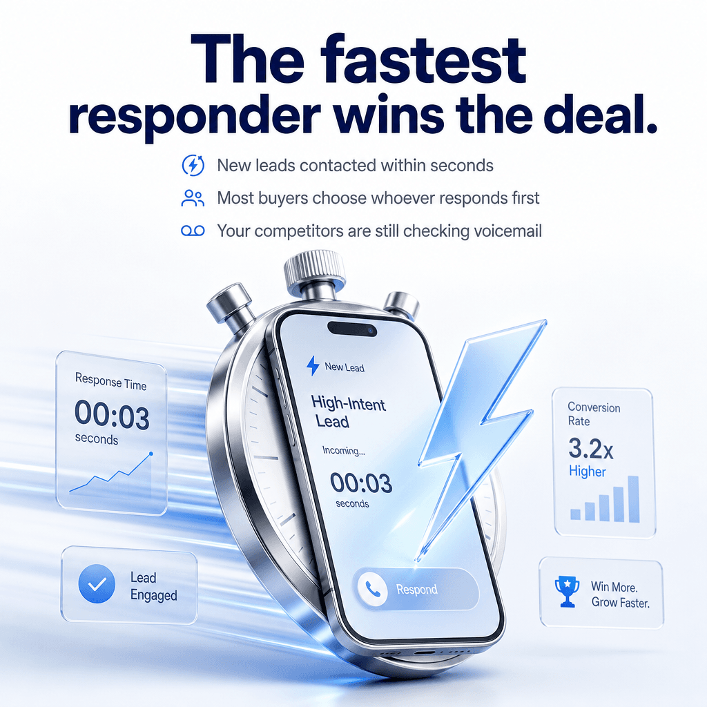 The fastest responder wins the deal — new leads contacted within seconds
