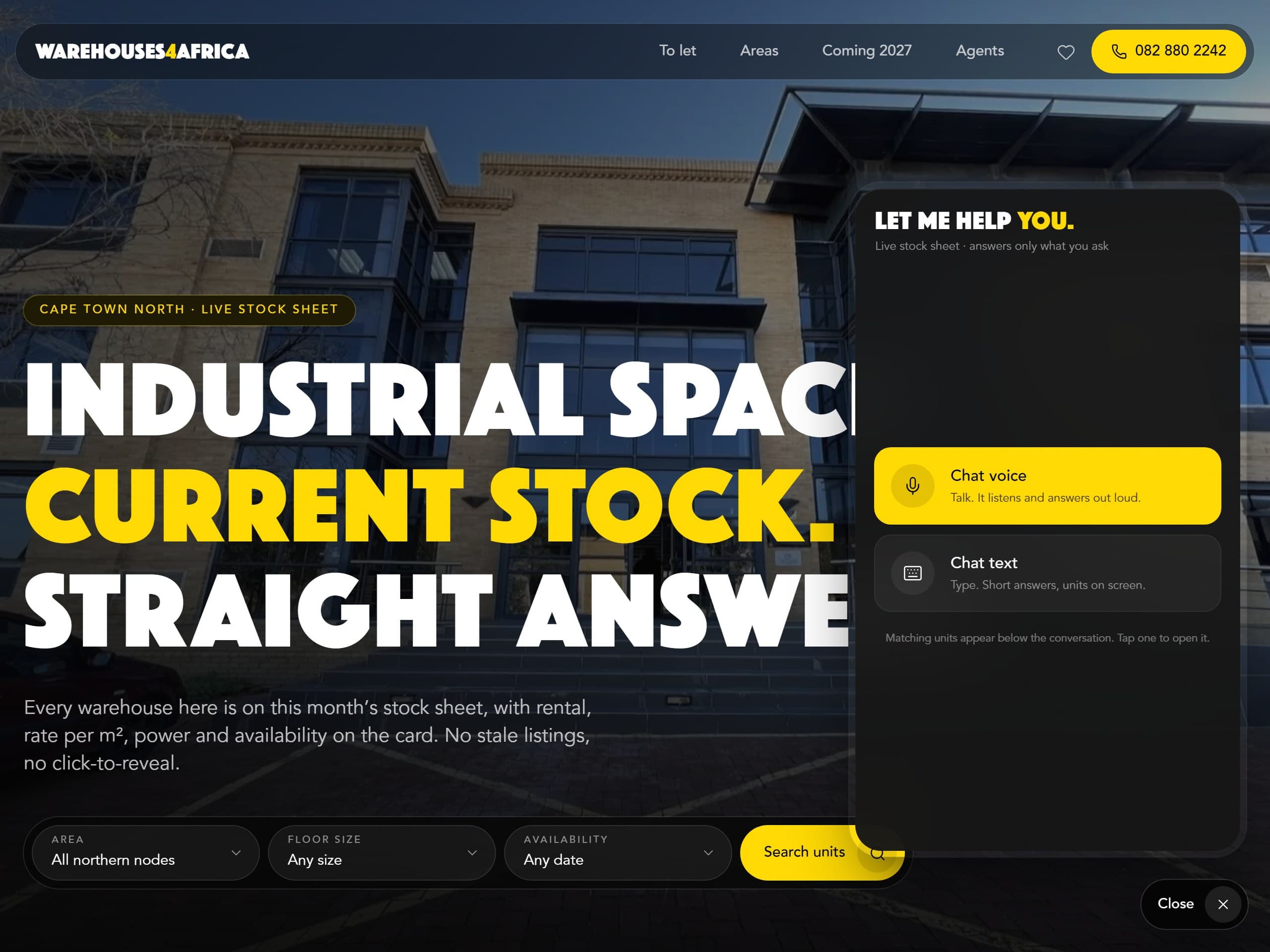 Ask it for a warehouse, by voice